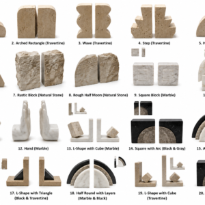 Stone and marble bookend collection