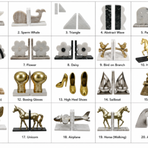 Stone and marble bookend collection