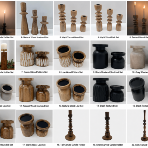 Wooden Candle Holders Collection